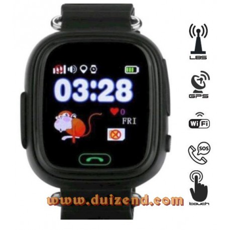 Gps horloge Zwart Touchscreen Wifi + configuratie + incl 10 euro KPN + incl 8,60 aangetekende verzendkosten !